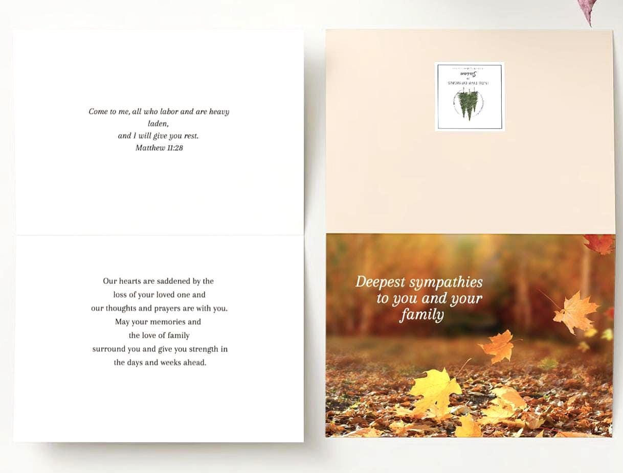 Sympathy Card: Autumn Leaves, Comforting Verse