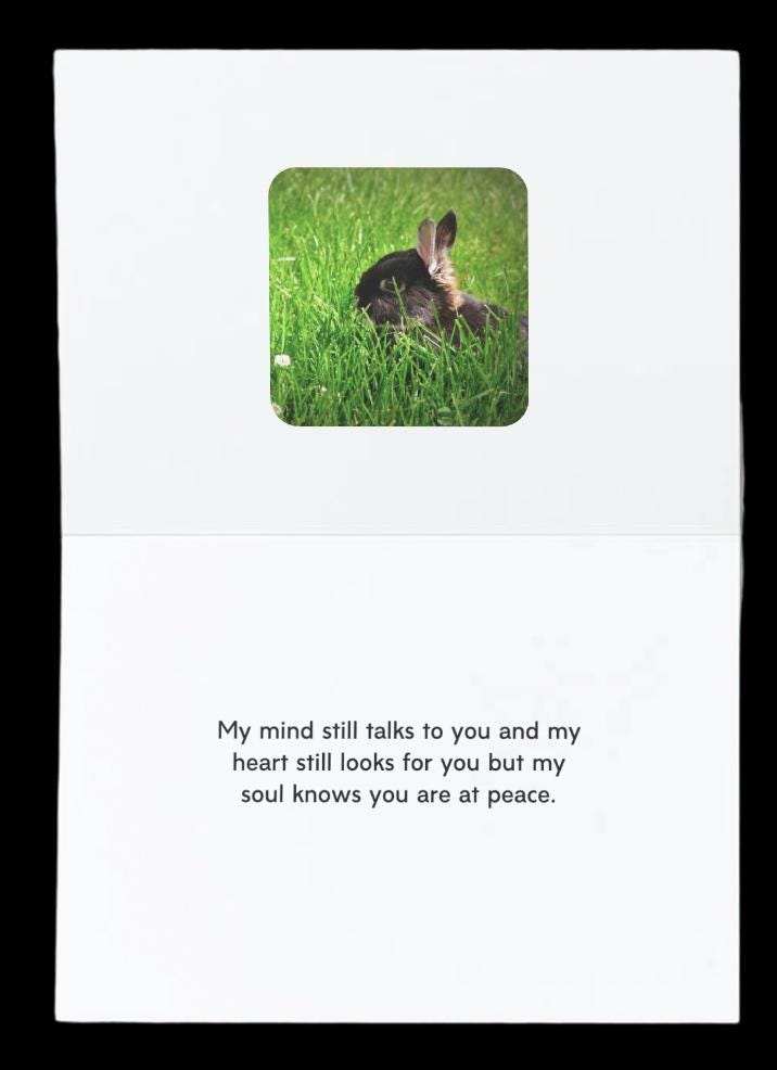 PERSONALIZE** Loss of loved bunny