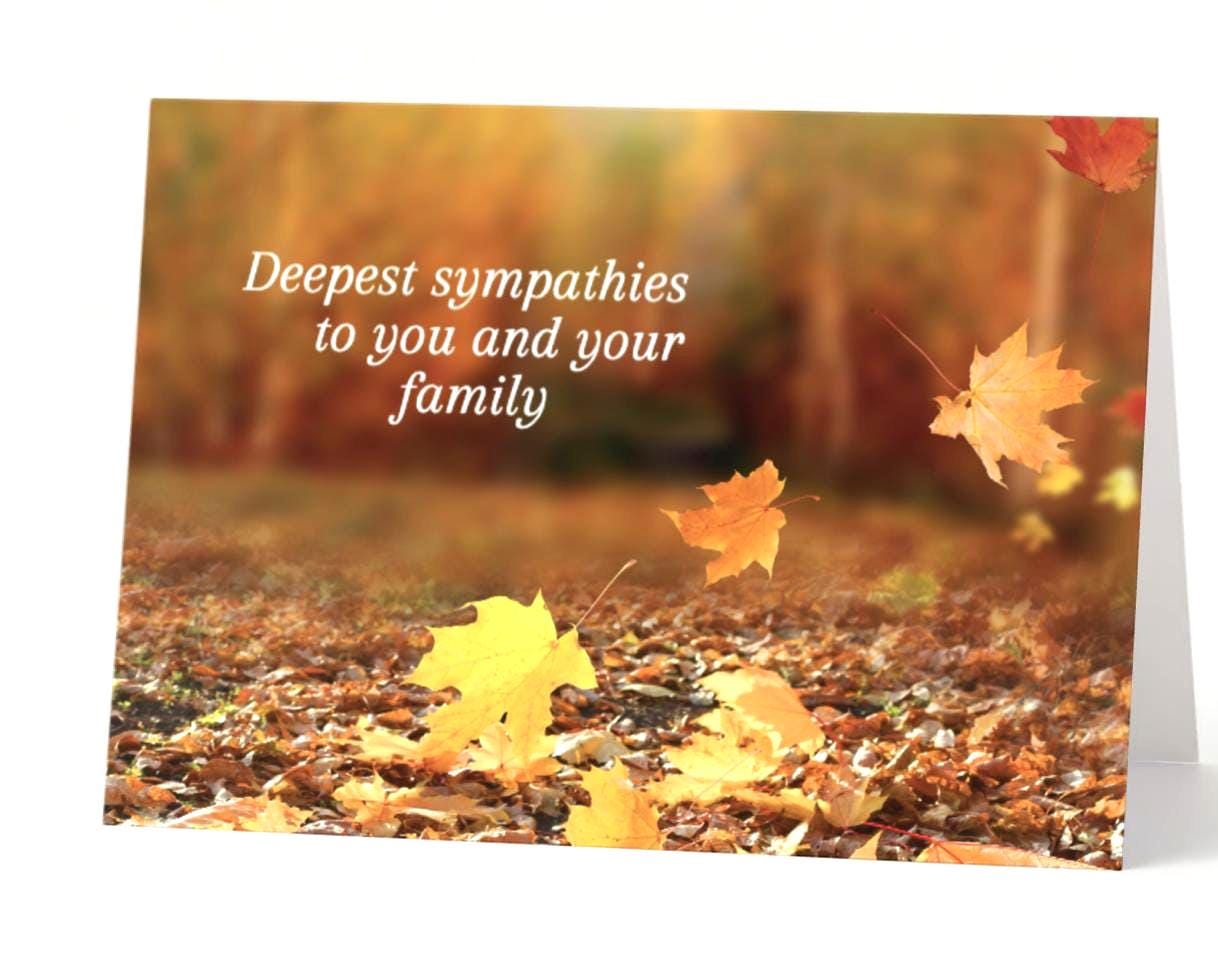 Sympathy Card: Autumn Leaves, Comforting Verse