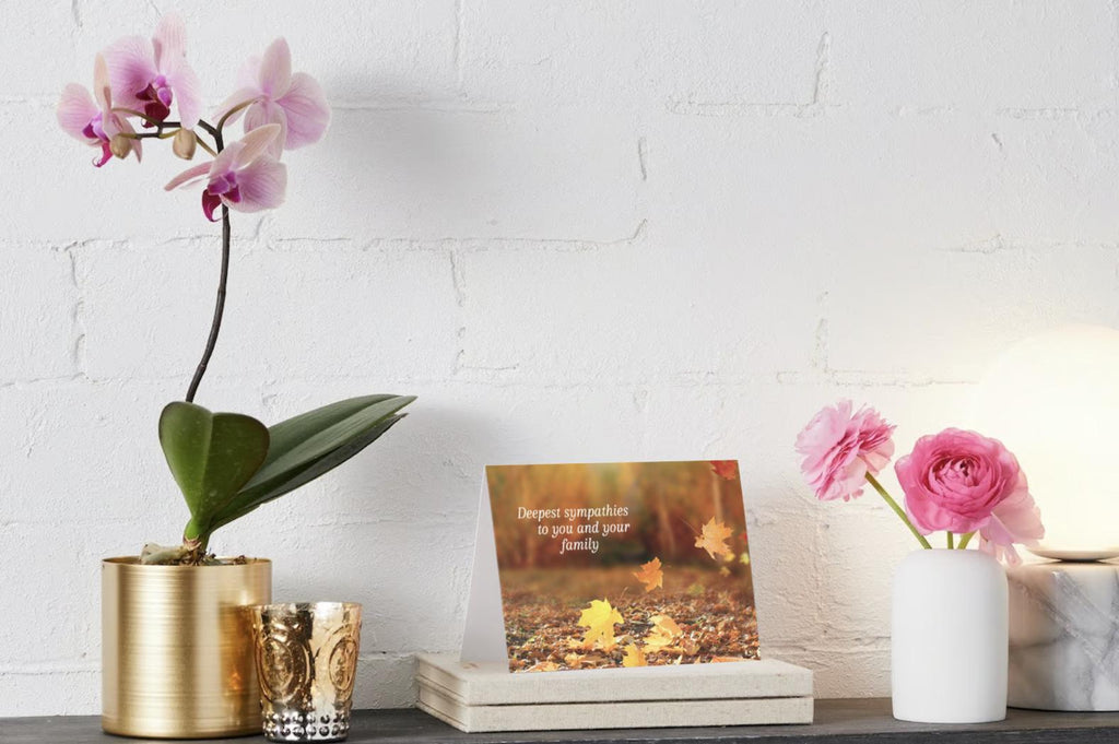 Sympathy Card: Autumn Leaves, Comforting Verse