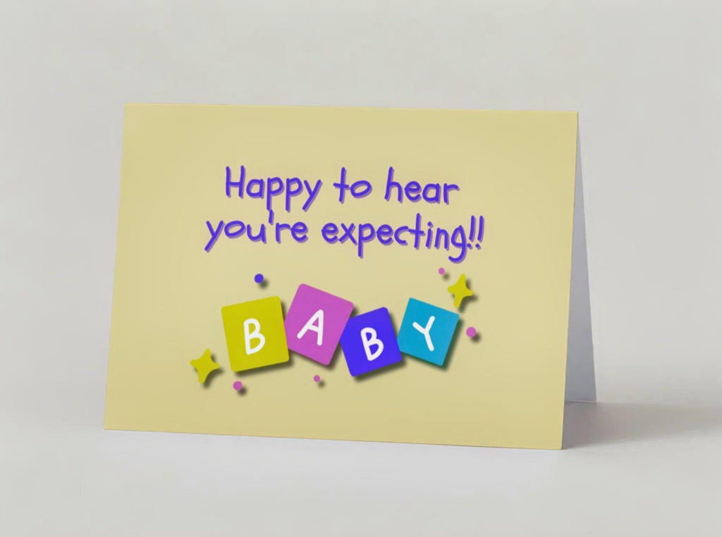 Welcome Baby Card: Newborn Wreath, Pink & Purple Hearts