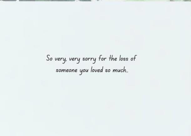 Sympathy for the loss of one you loved so much