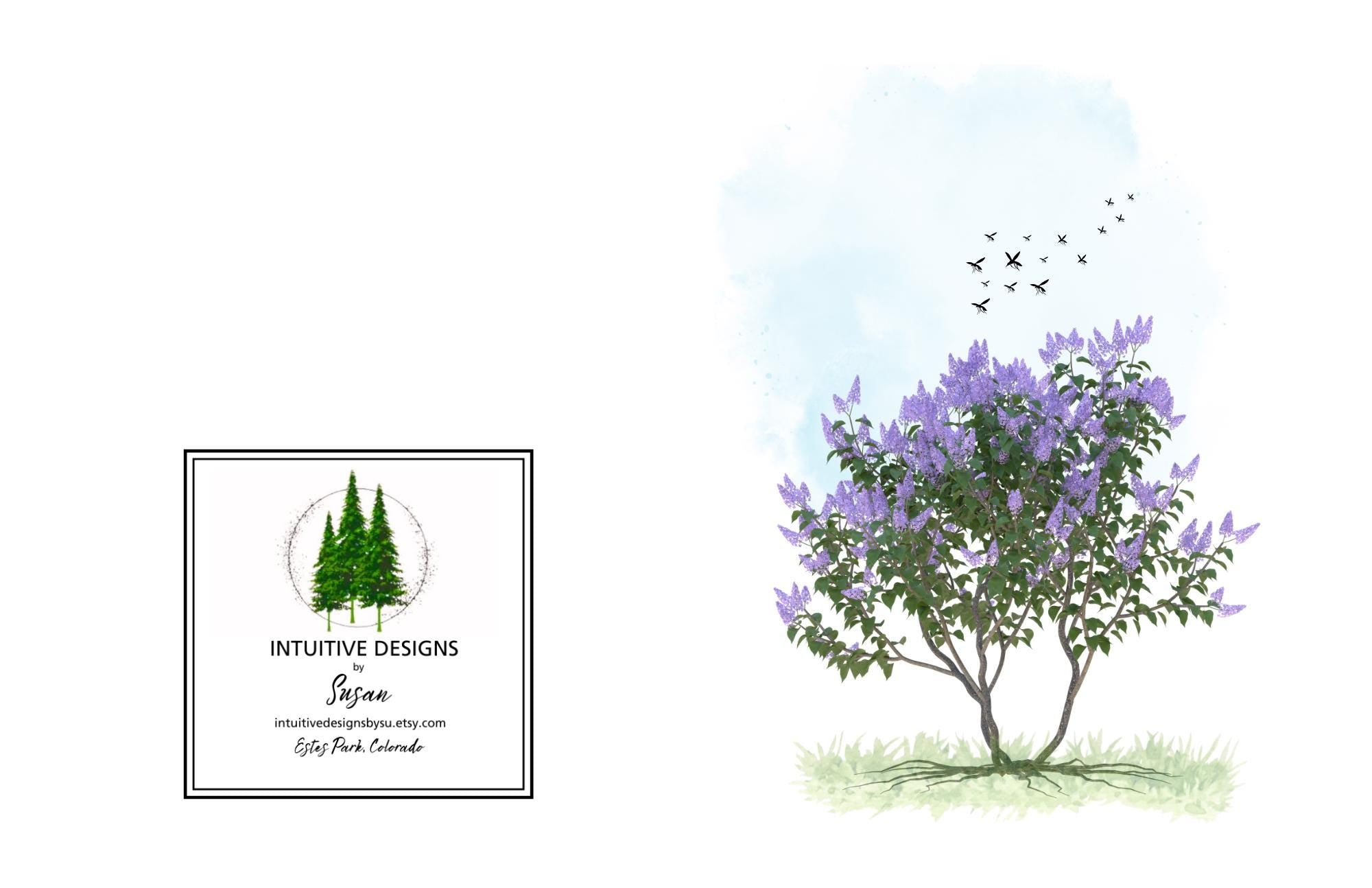 Lilac flower notecard