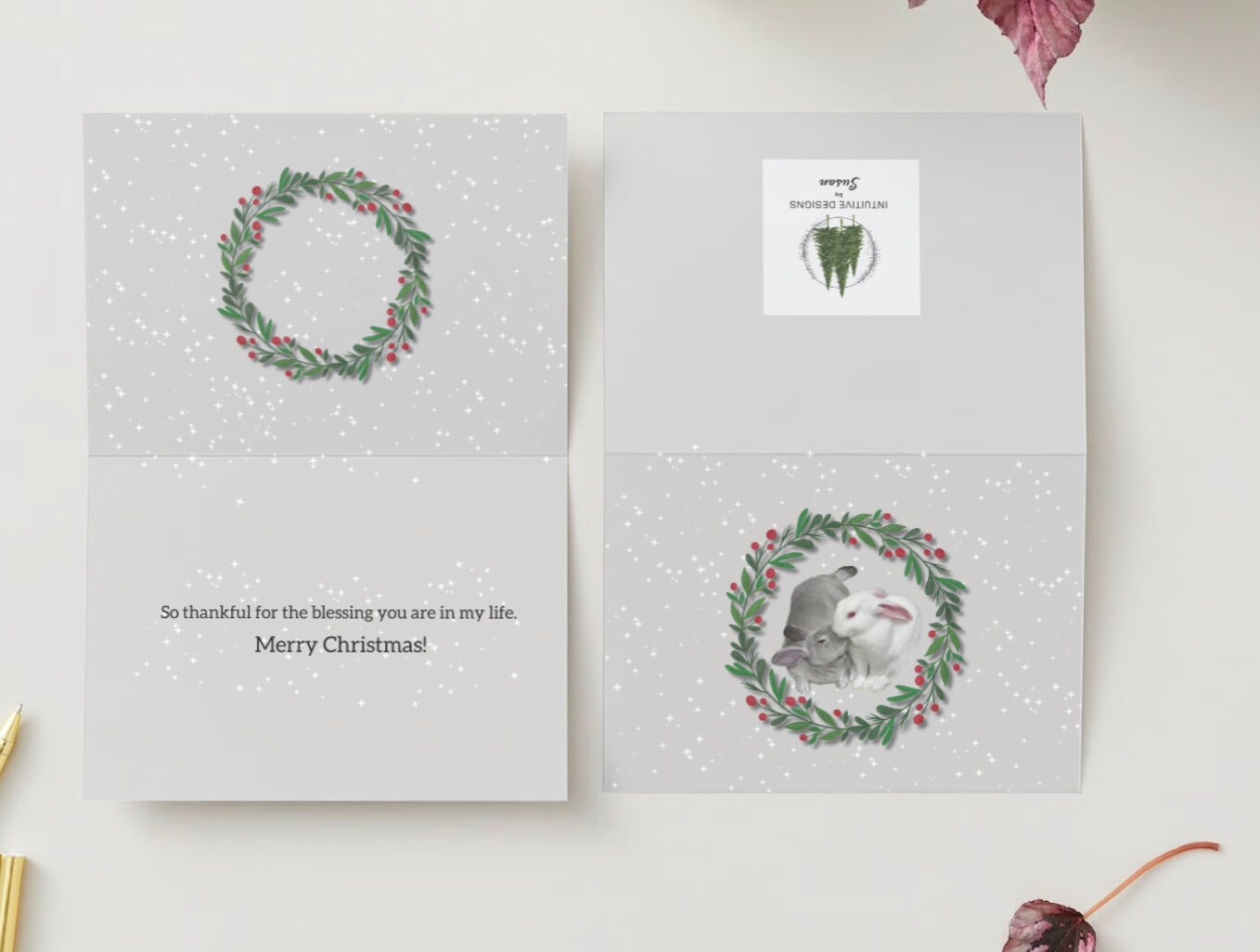 Bunny friends cuddly Christmas