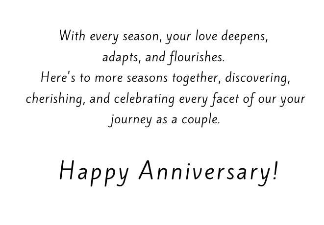 Seasons anniversary card