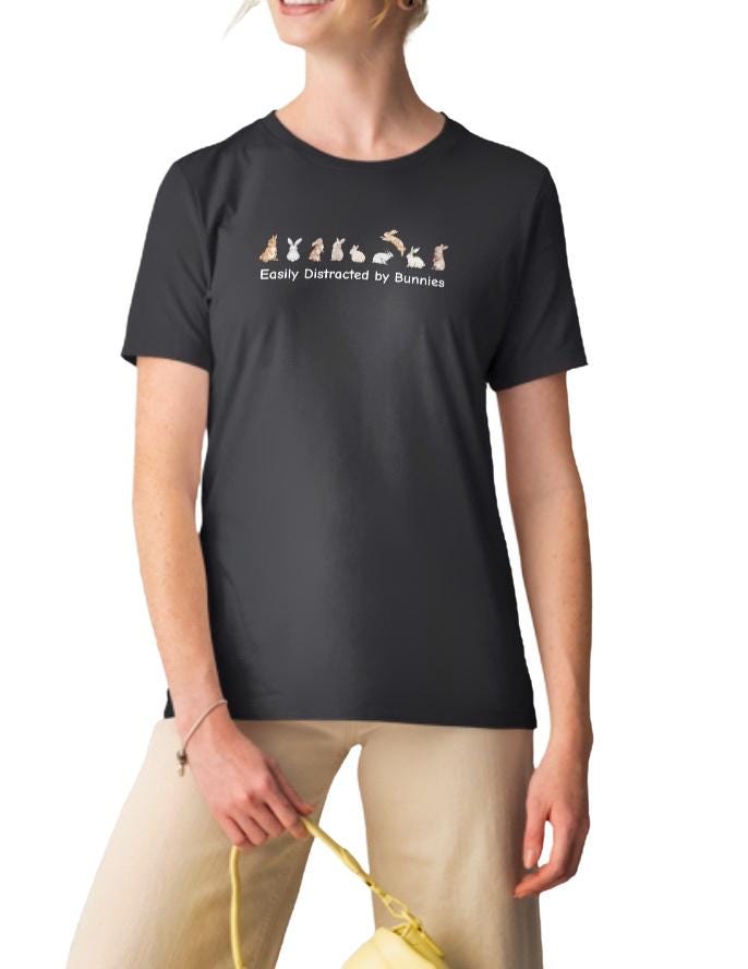 Easily Distracted by Bunnies t-shirt