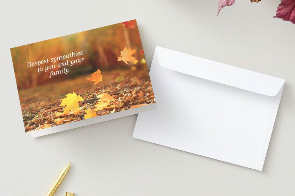 Sympathy Card: Autumn Leaves, Comforting Verse