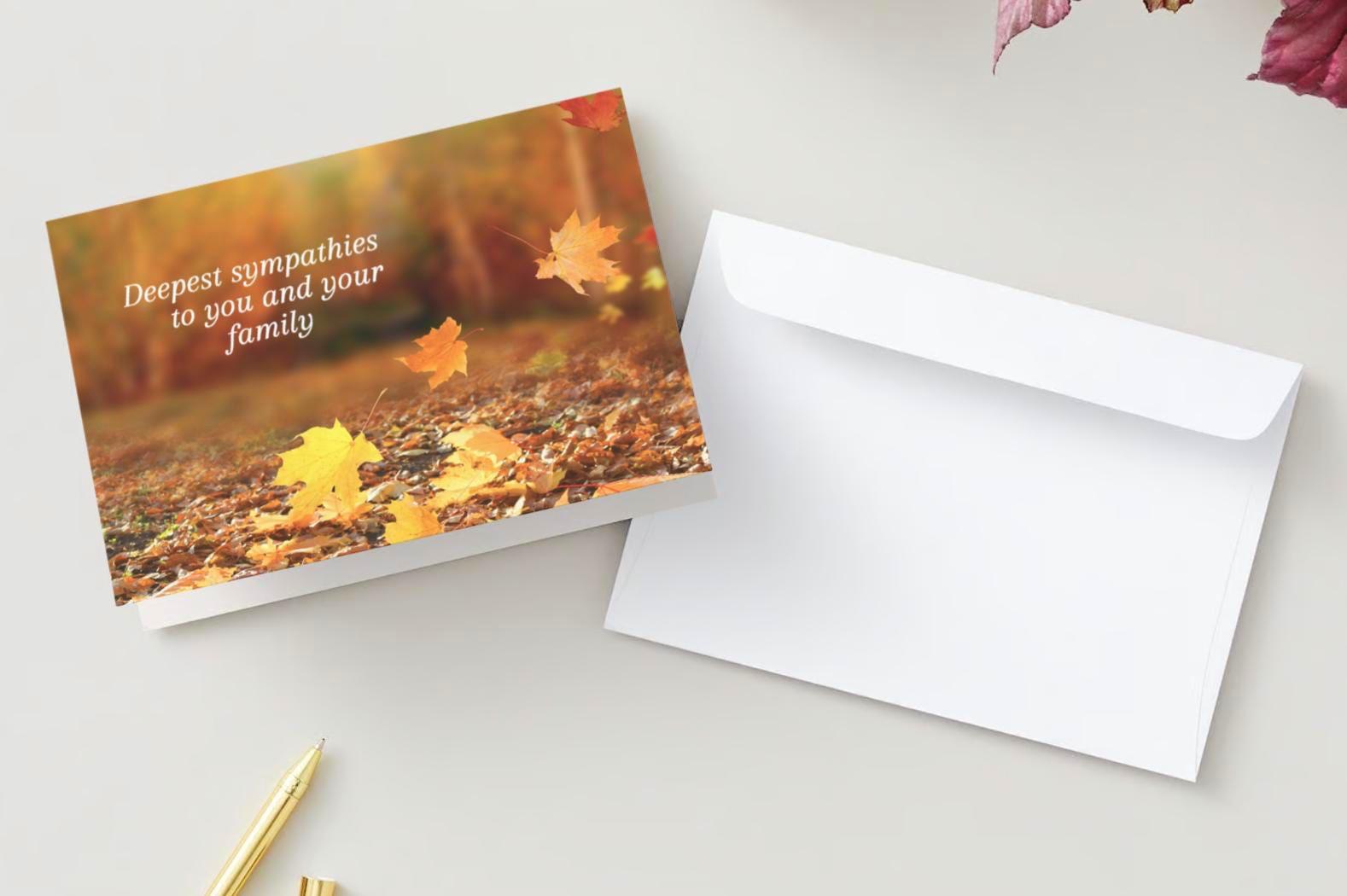 Sympathy Card: Autumn Leaves, Comforting Verse