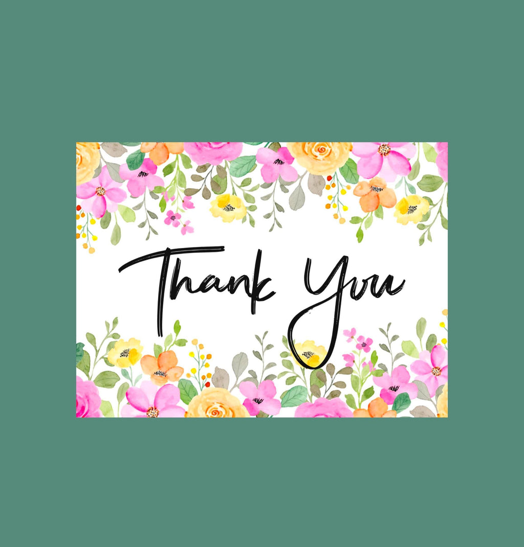 Surrounded by flowers Thank You