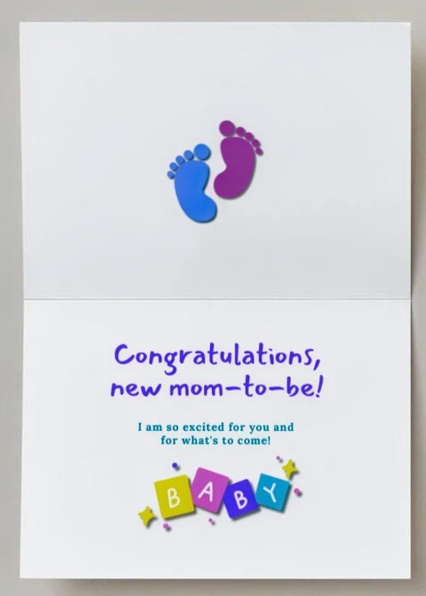 Welcome Baby Card: Newborn Wreath, Pink & Purple Hearts