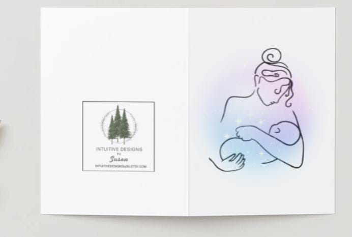 New Mother Greeting Card: Sleeping Newborn Art