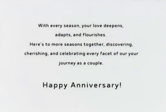 Happy Anniversary Through the Seasons