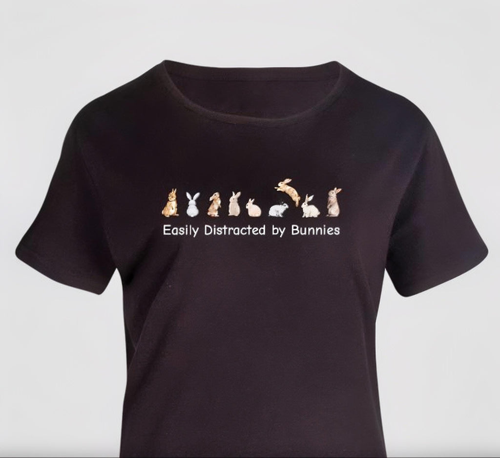 Easily Distracted by Bunnies t-shirt