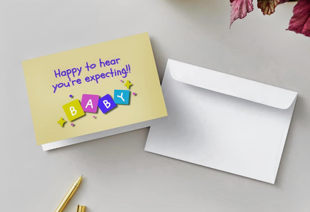 Welcome Baby Card: Newborn Wreath, Pink & Purple Hearts