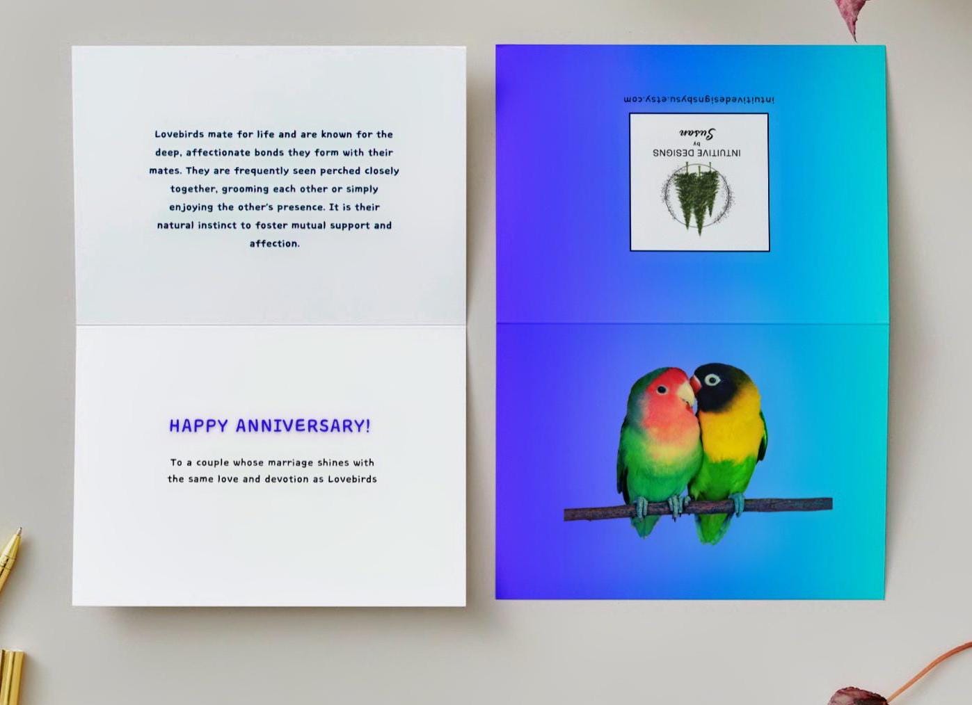 Love Birds Mate for Life anniversary card