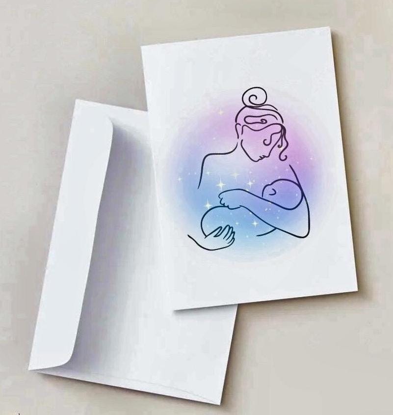 New Mother Greeting Card: Sleeping Newborn Art