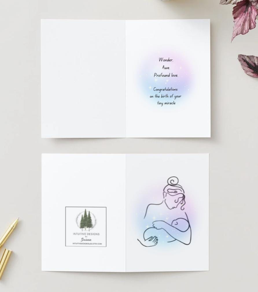 New Mother Greeting Card: Sleeping Newborn Art