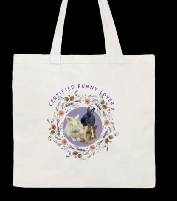 Certified Bunny Lover cloth tote bag