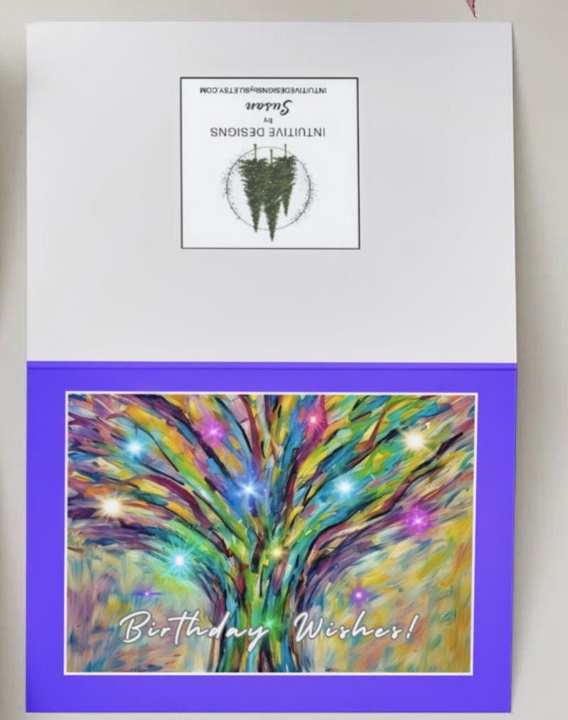 Colorful Tree Birthday Card: 5x7 Glossy Print