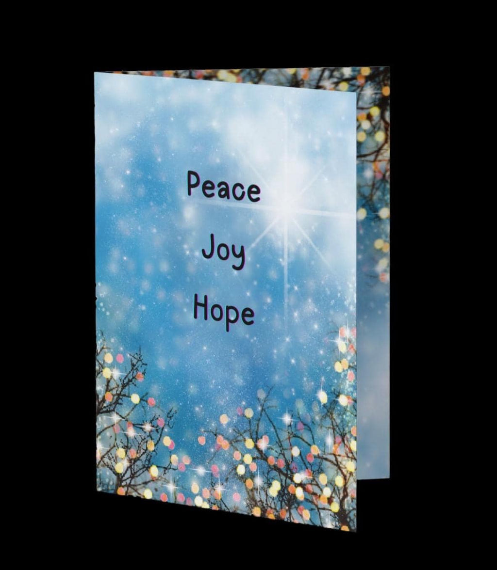 Peace, Hope, Love Christmas card