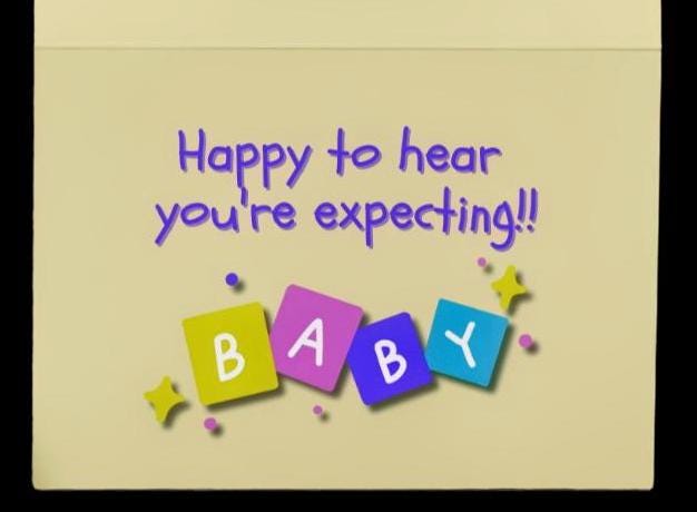 Welcome Baby Card: Newborn Wreath, Pink & Purple Hearts