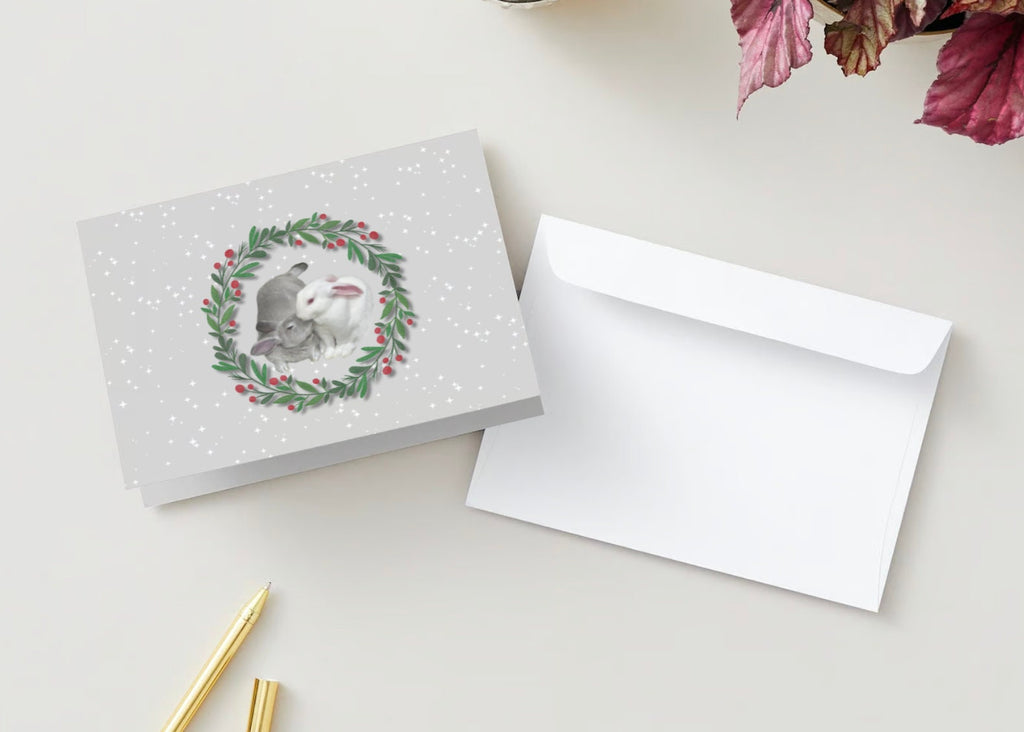 Bunny friends cuddly Christmas