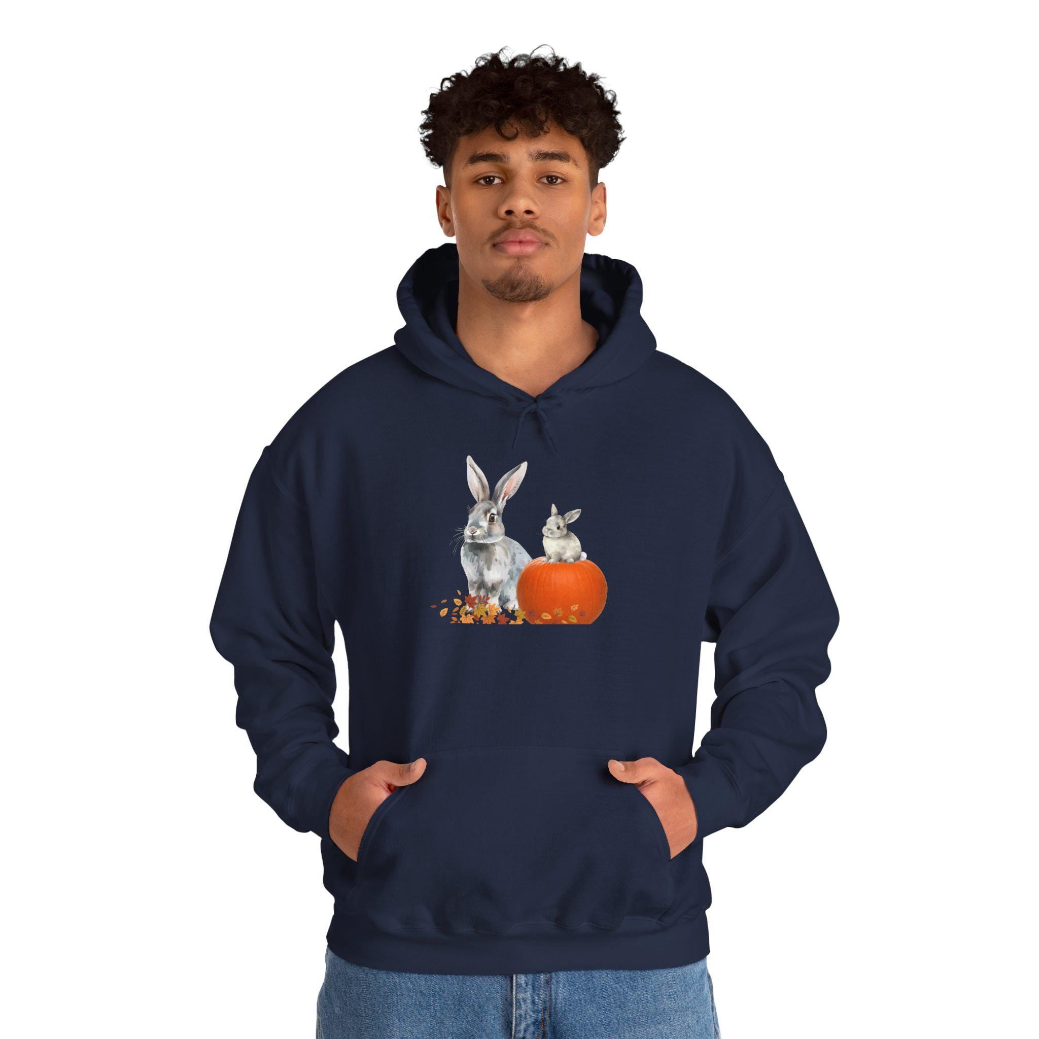 Mama Pumpkin Bunny and Baby Hoodie