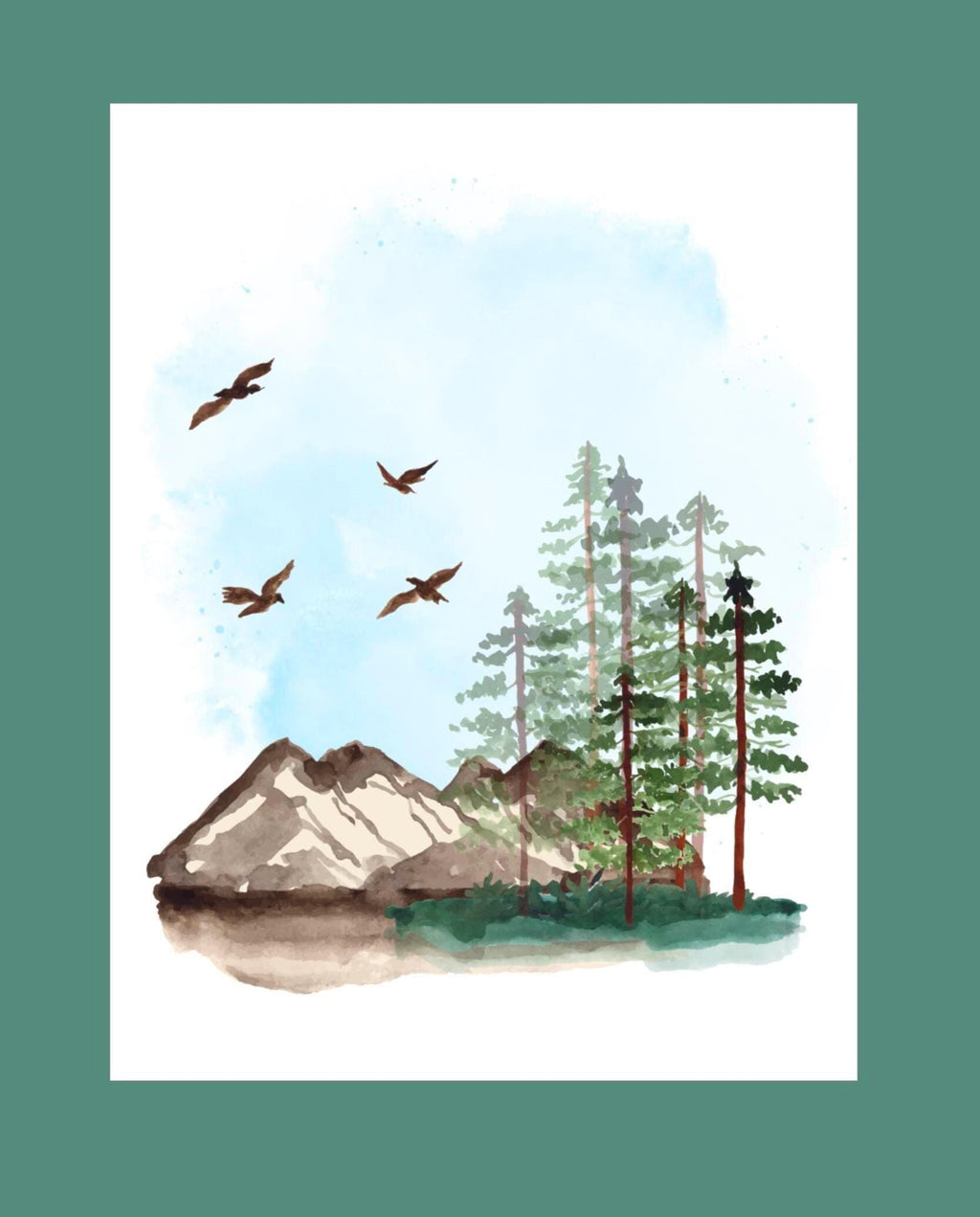 Variety Pack (9) of Water Color  Notecards