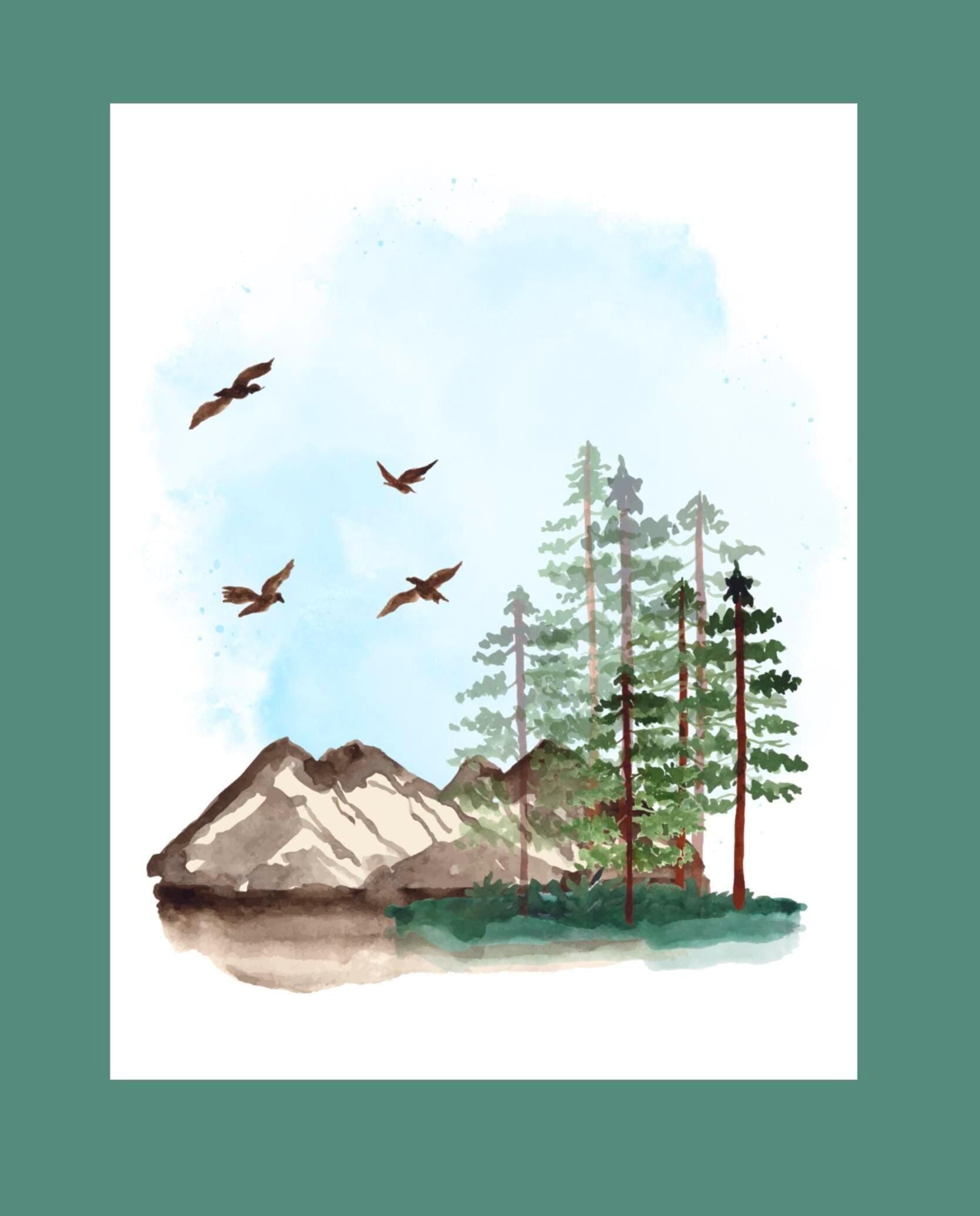 Variety Pack (9) of Water Color  Notecards