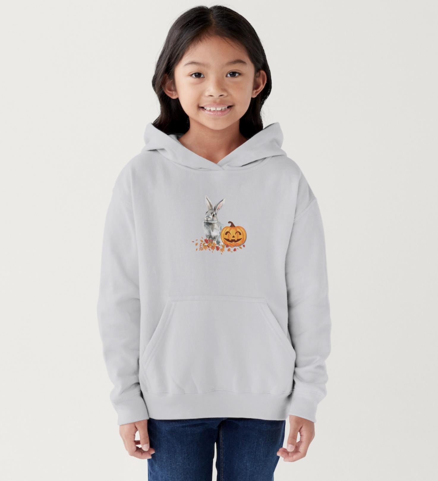 Mama Pumpkin Bunny and Baby Hoodie