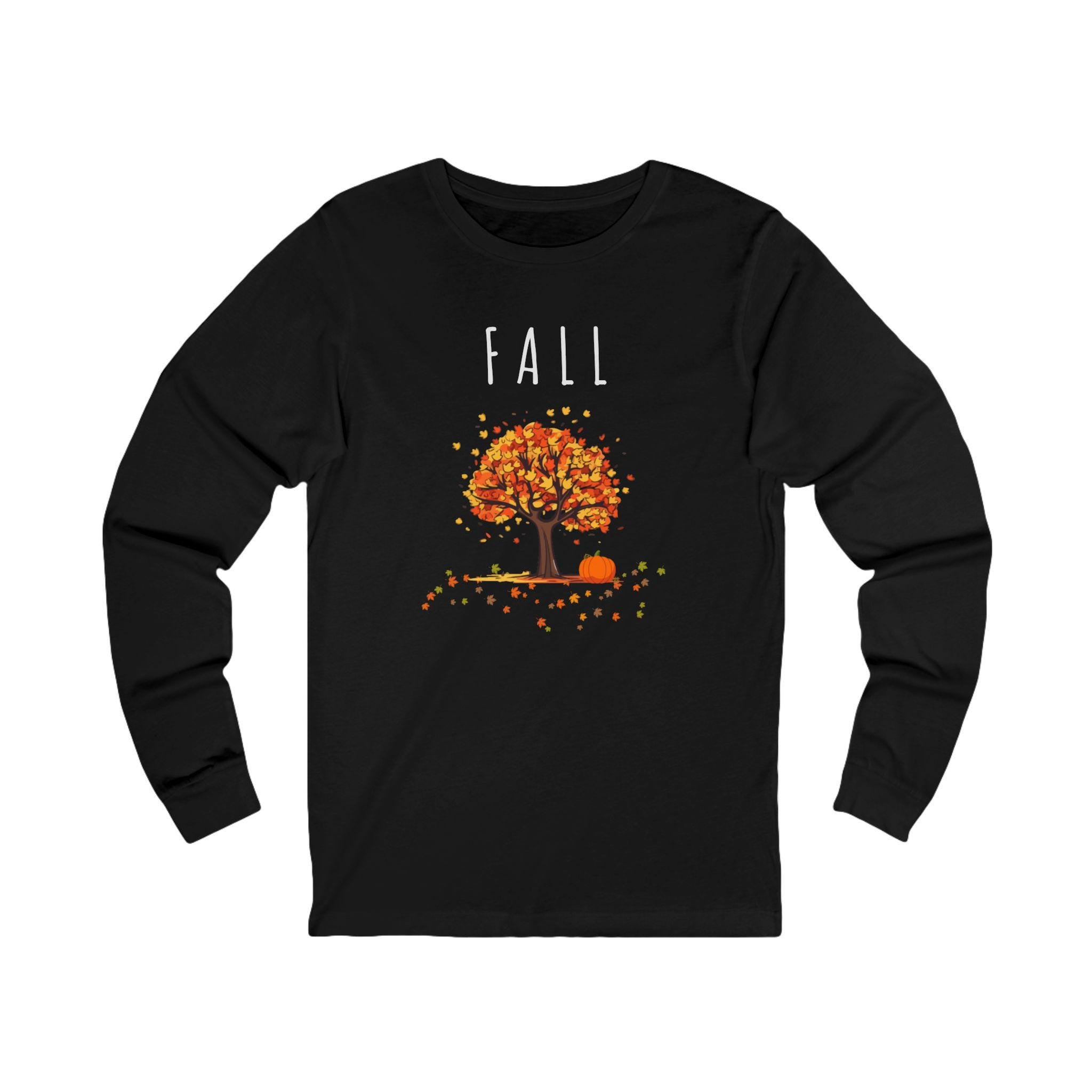Colorful Autumn Long Sleeve Tee: Cozy Fall Vibes