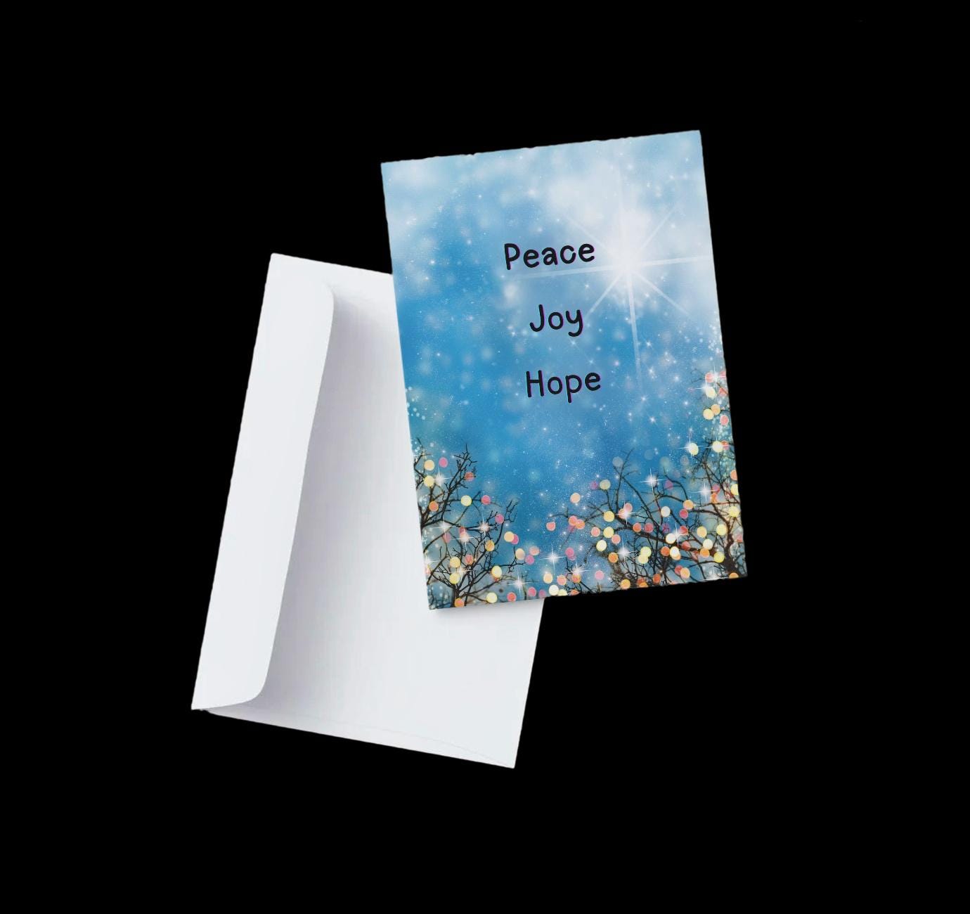 Peace, Hope, Love Christmas card