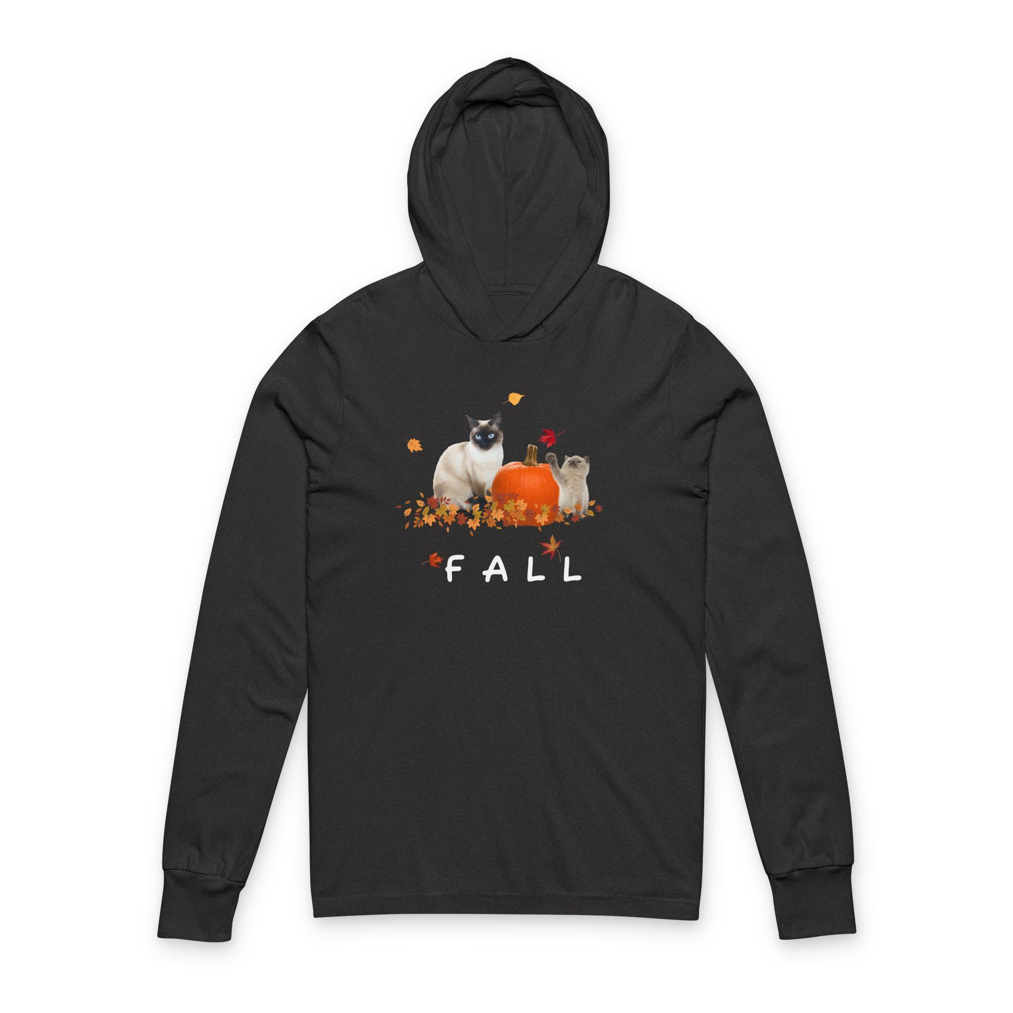Cozy Cat-Themed Hoodie with Pumpkin Design
